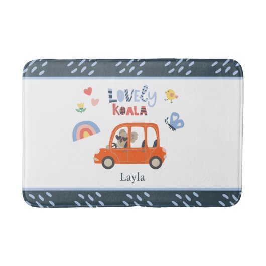 ラブリーコアラ小さな女の子ファーストネームかわいい動物 バスマット (正面)