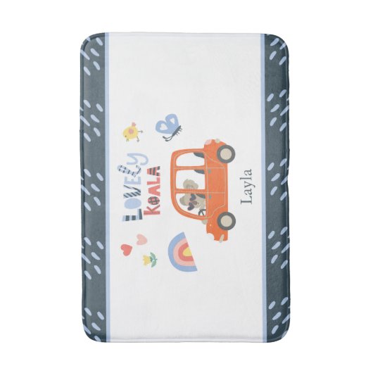 ラブリーコアラ小さな女の子ファーストネームかわいい動物 バスマット (正面縦)