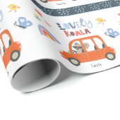 ラブリーコアラ小さな女の子ファーストネームかわいい動物 ラッピングペーパー (ロールコーナー)