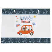 ラブリーコアラ小さな女の子ファーストネームかわいい動物 ラージペーパーバッグ (正面)
