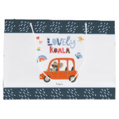 ラブリーコアラ小さな女の子ファーストネームかわいい動物 ラージペーパーバッグ (裏面)