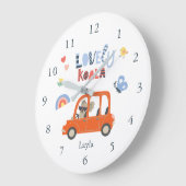 ラブリーコアラ小さな女の子ファーストネームかわいい動物 ラージ壁時計 (傾斜)
