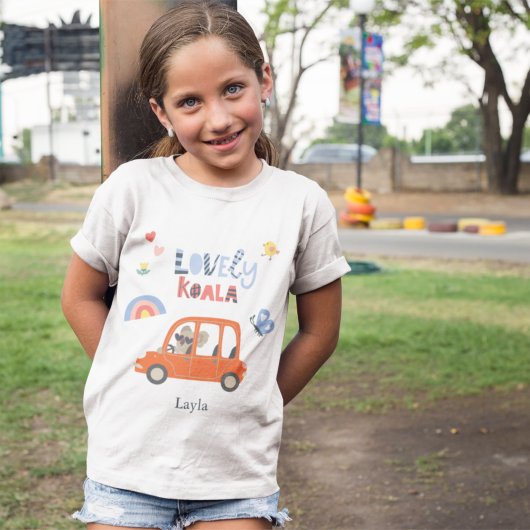 ラブリーコアラ小さな女の子ファーストネームかわいい動物 Tシャツ