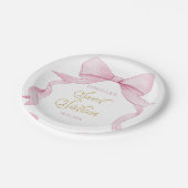 ラブリーコケットピンクリボン弓スウィート16 16 ペーパープレート (アングル)