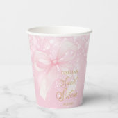 ラブリーコケットピンクリボン弓スウィート16 16 紙コップ (裏面)