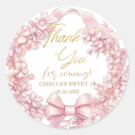 ラブリーコケットピンクリボン弓Sweet sixteen16 ラウンドシール