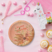 ラブリーコーラルピーチウォーター紙製品 ペーパープレート (パーティー)