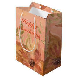 ラブリーコーラルピーチウォーター紙製品 ミディアムペーパーバッグ