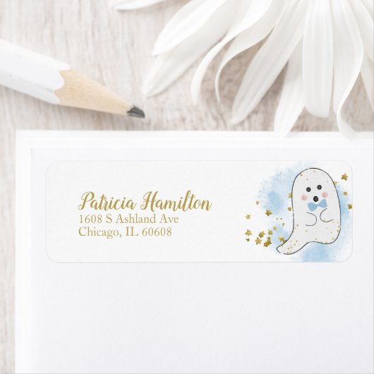 ラブリーゴースト ハロウィンベイビーシャワーラベル ラベル (インサイチュ)