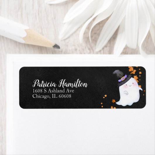 ラブリーゴースト ハロウィンベイビーシャワーラベル ラベル (インサイチュ)