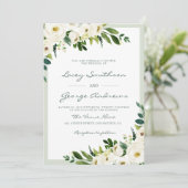 ラブリーサマーホワイトフローラ結婚式招待状 招待状 (スタンド正面)