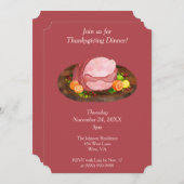ラブリーサンクスギビングファミリーディナー招待状 招待状 (正面/裏面)