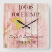ラブリーシック結婚フローラ スクエア壁時計 (正面)
