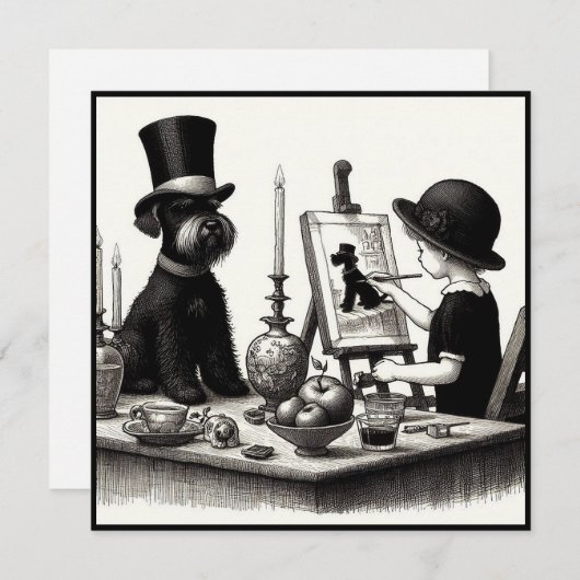 ラブリーシュナウツァーノートカード ノートカード (正面/裏面)