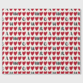 ラブリースイートアモーアハートバレンタインデーの贈り物 ラッピングペーパー (フラット)