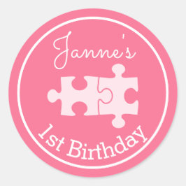 ラブリースウィートピンクパズル ラウンドシール