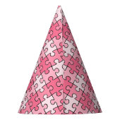 ラブリースウィートピンクブラックパズルピース パーティーハット (裏面)