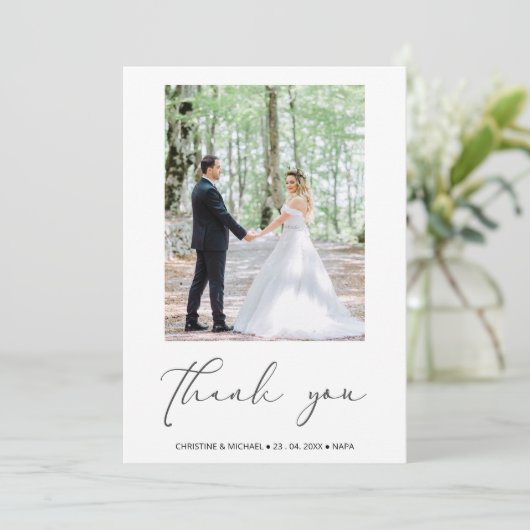 ラブリースクリパーソナライズされたプトの結婚サンキューカード サンキューカード (スタンド正面)