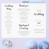 ラブリースクリプトトリフォールド結婚式 プログラム チラシ (シングル)