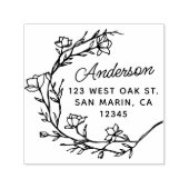 ラブリースクリプトハンドドローフローラ差出人住所 セルフインキングスタンプ (デザイン)