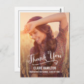 ラブリースクリプト卒業サンキューカード ポストカード (正面/裏面)