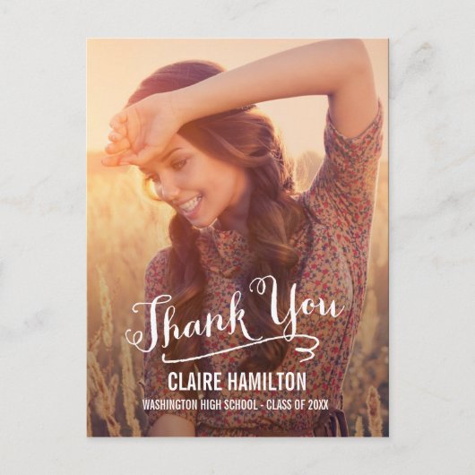 ラブリースクリプト卒業サンキューカード ポストカード (正面)