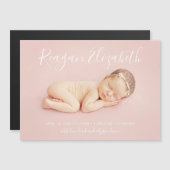 ラブリースクリプト磁気写真誕生のお知らせ マグネット招待状 (正面/裏面)