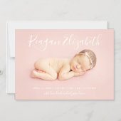 ラブリースクリプト磁気写真誕生のお知らせ マグネット招待状 (正面)