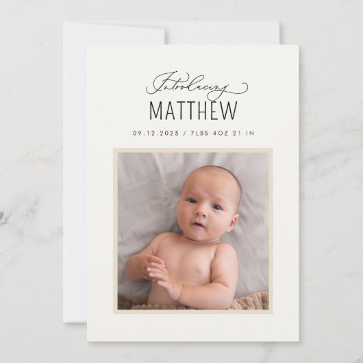 ラブリースクリプト紹介誕生写真の発表 案内状 (正面)