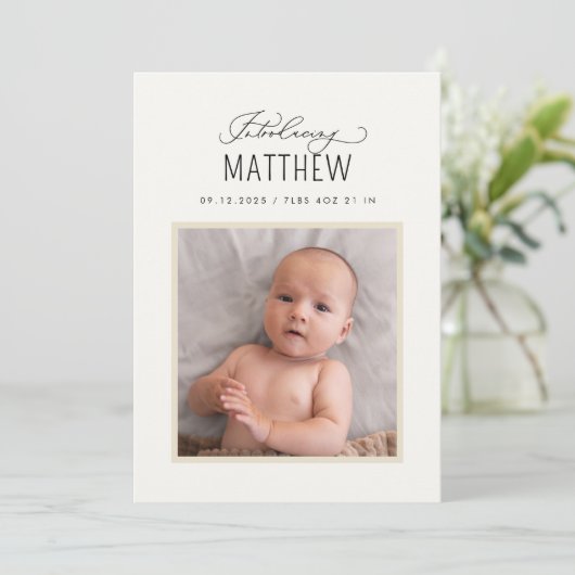 ラブリースクリプト紹介誕生写真の発表 案内状 (スタンド正面)