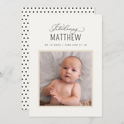 ラブリースクリプト紹介誕生写真の発表 案内状 (正面/裏面)