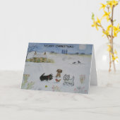 ラブリースコッティードッグウェスティーテリアクリスマスカード カード (黄色い花)