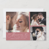 ラブリースタイルの結婚式フォトカード ピンクの多写真入り サンキューカード (正面)
