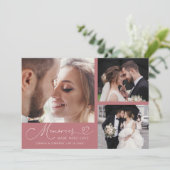 ラブリースタイルの結婚式フォトカード ピンクの多写真入り サンキューカード (スタンド正面)