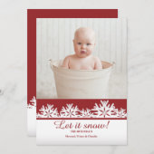 ラブリースノーフレークフォトホリデーカード シーズンカード (正面/裏面)