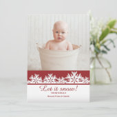 ラブリースノーフレークフォトホリデーカード シーズンカード (スタンド正面)