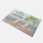 ラブリーセレーンウォーターカラービーチシーン ドアマット (アングル)