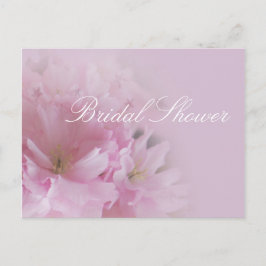 ラブリーソフトピンクさくらんぼブロッサムブライダルシャワー インビテーションポストカード