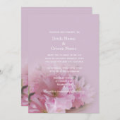 ラブリーソフトピンクさくらんぼブロッサム春の結婚式 招待状 (正面/裏面)