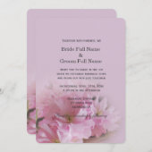 ラブリーソフトピンクさくらんぼブロッサム春の結婚式 招待状 (正面/裏面)