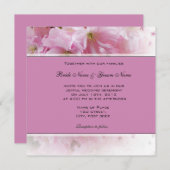 ラブリーソフトピンクさくらんぼブロッサム結婚式招待状 招待状 (正面/裏面)
