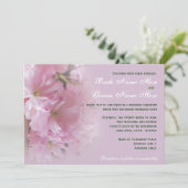 ラブリーソフトピンクさくらんぼブロッサム結婚式招待状 招待状 (スタンド正面)