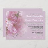 ラブリーソフトピンクさくらんぼブロッサム結婚式招待状 招待状 (正面/裏面)