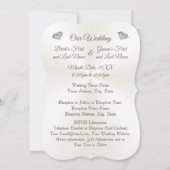 ラブリーダイヤモンドリングや輪ラブバード結婚式招待状 招待状 (裏面)