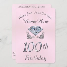 ラブリーダイヤモンド100バースデーパーティ招待状 招待状