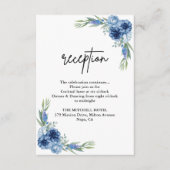 ラブリーダスティブルーフローラウェディングレセプション エンクロージャーカード (正面)