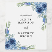 ラブリーダスティブルー結婚フローラ ワインラベル (シングルラベル)