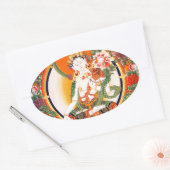 ラブリーチベット仏教美術 楕円形シール (封筒)