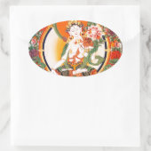 ラブリーチベット仏教美術 楕円形シール (バッグ)