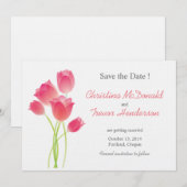 ラブリーチューリップ – 日付カードを保存 招待状 (正面/裏面)